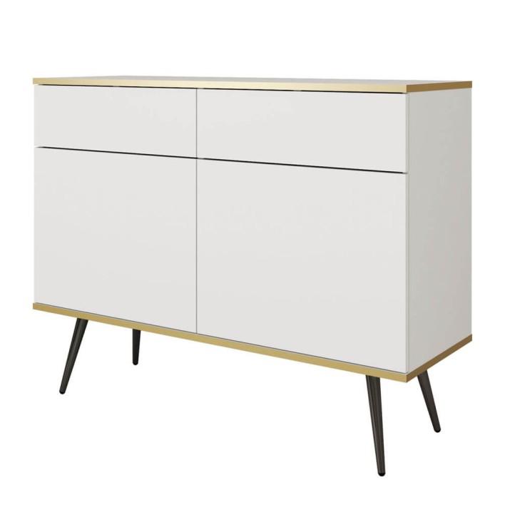 Komoda ORO KSZ-107 Biały Czarne nogi