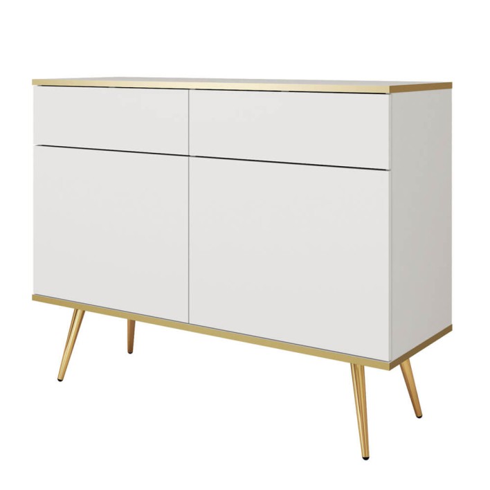 Komoda ORO KSZ-107 Biały Złote nogi