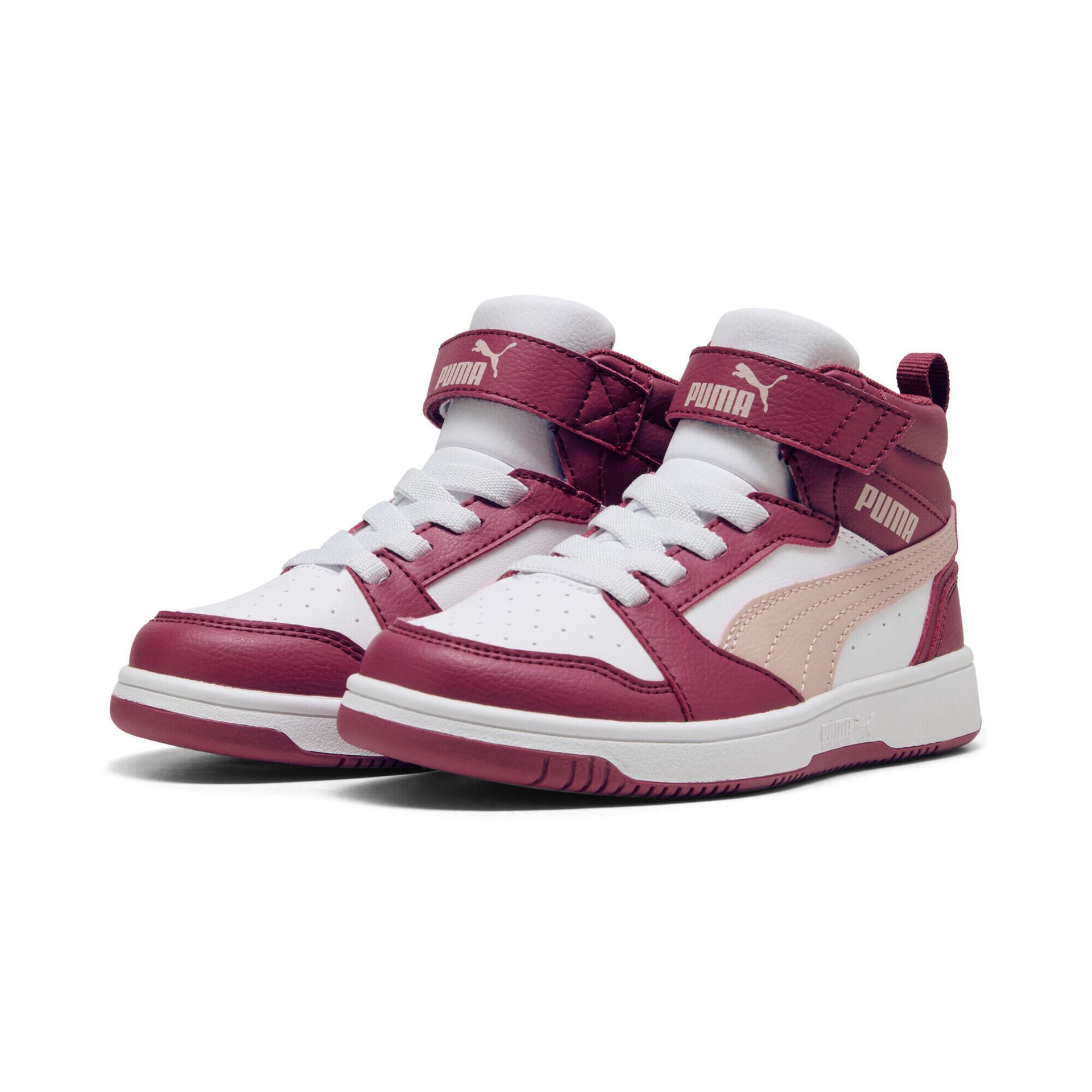 Dziecięce sneakersy Rebound V6 Mid PUMA Port Rose Quartz White Red Pink