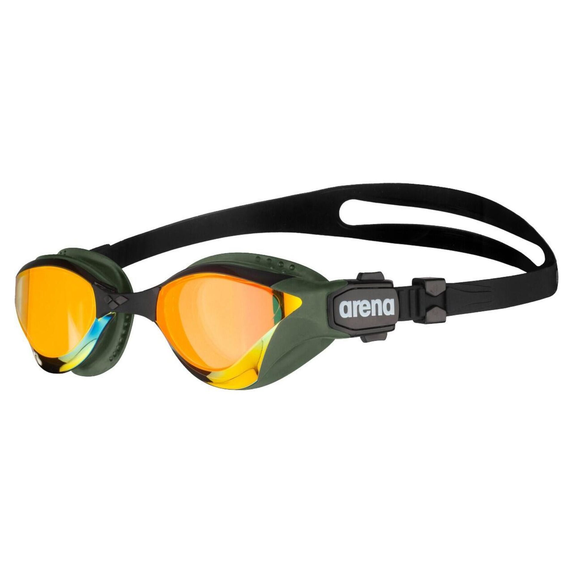 Arena Cobra Tri Swipe Mirror Okulary pływackie, żółty/oliwkowy 2021 Okulary do pływania 002508360-TU