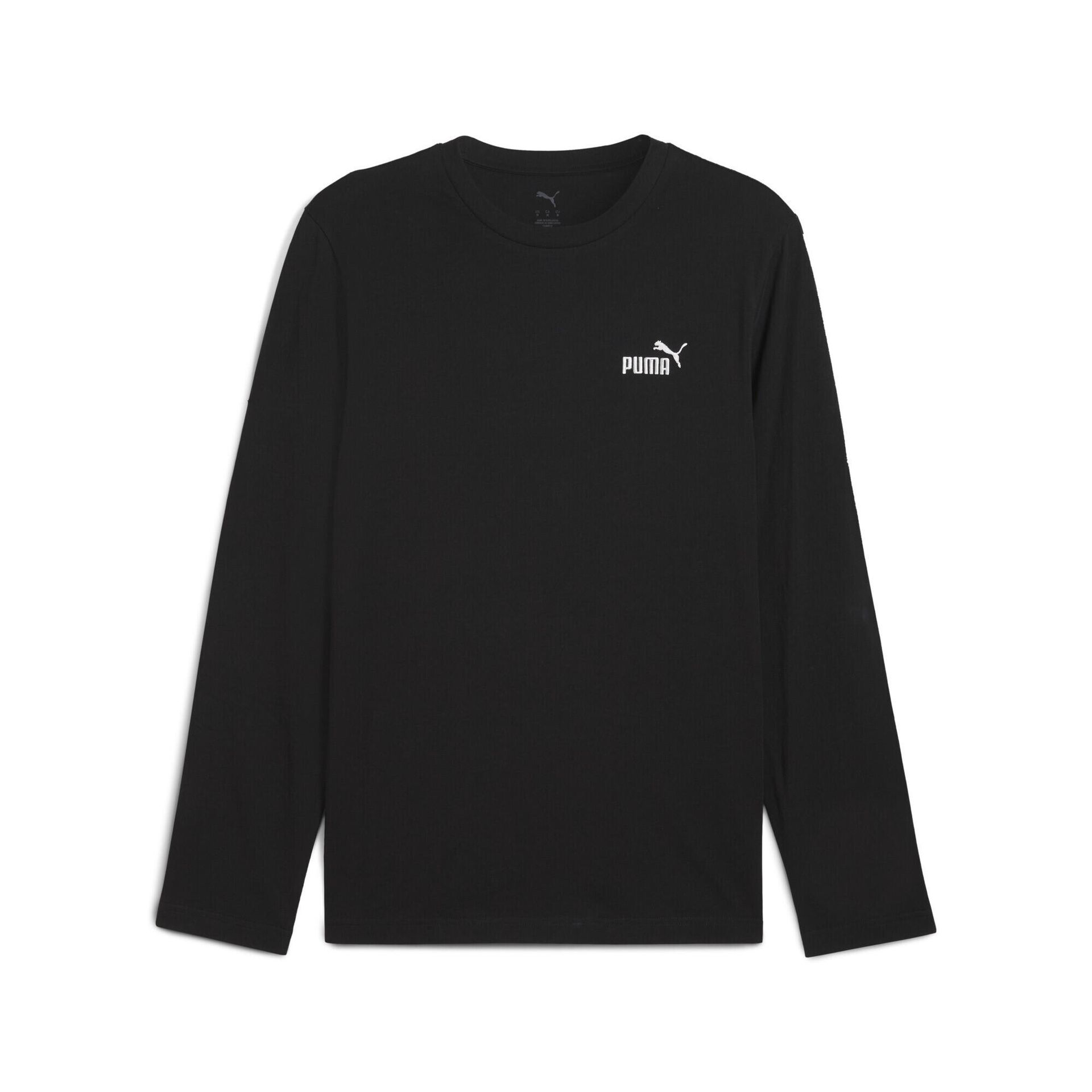 Męska koszulka Essentials z logo No. 1 i długim rękawem PUMA Black