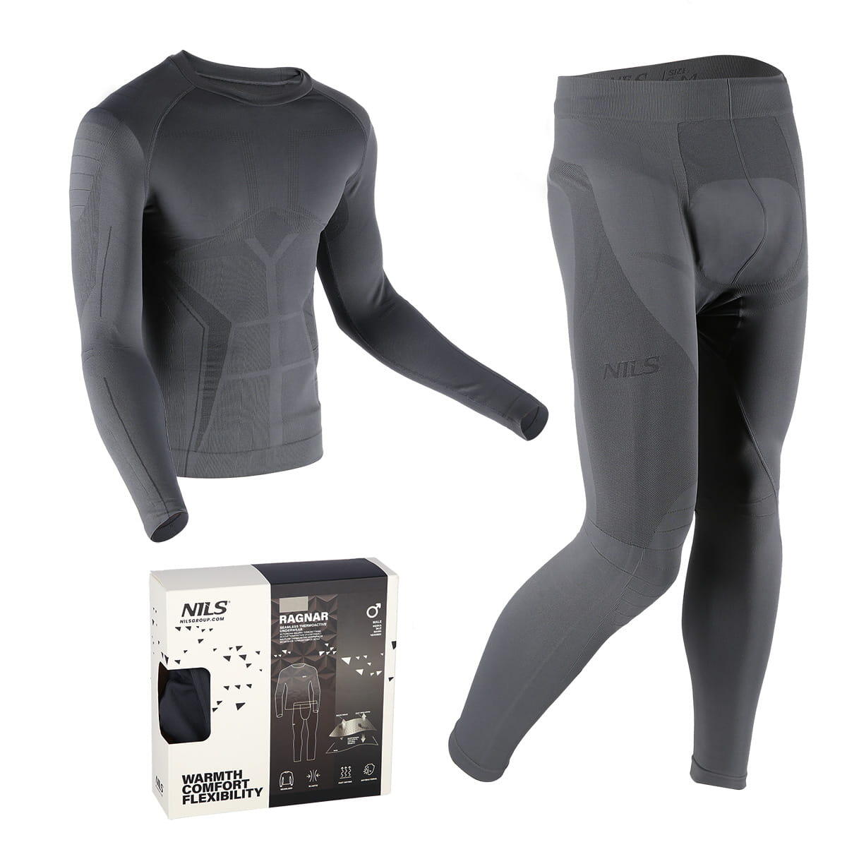 BIELIZNA TERMOAKTYWNA SZARA MĘSKA BTZ0060  ZESTAW 2XL/3XL RAGNAR NILS