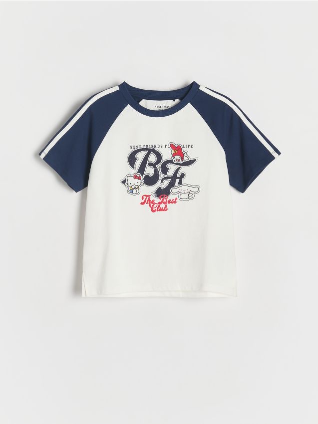 Reserved - T-shirt z nadrukiem Hello Kitty - granatowy