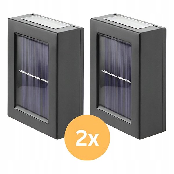 Lampa solarna ogrodowa kinkiet solarny lampa elewacyjna solar zestaw 2 szt.