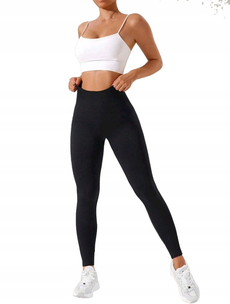 Leginsy Długie Push-Up Czarne ,,L,,