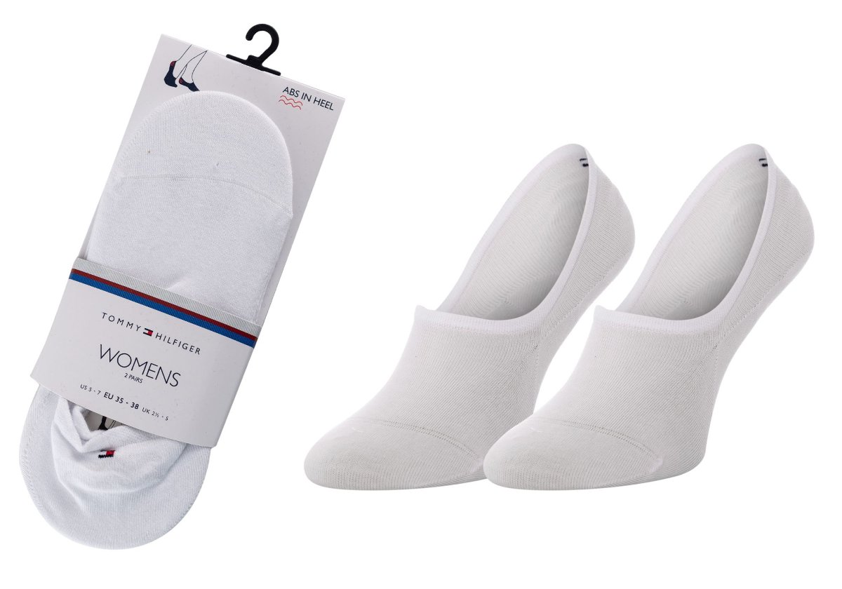 TOMMY HILFIGER DAMSKIE STOPKI MOKASYNY 2P WHITE 383024001 300 - Rozmiar: 39-42