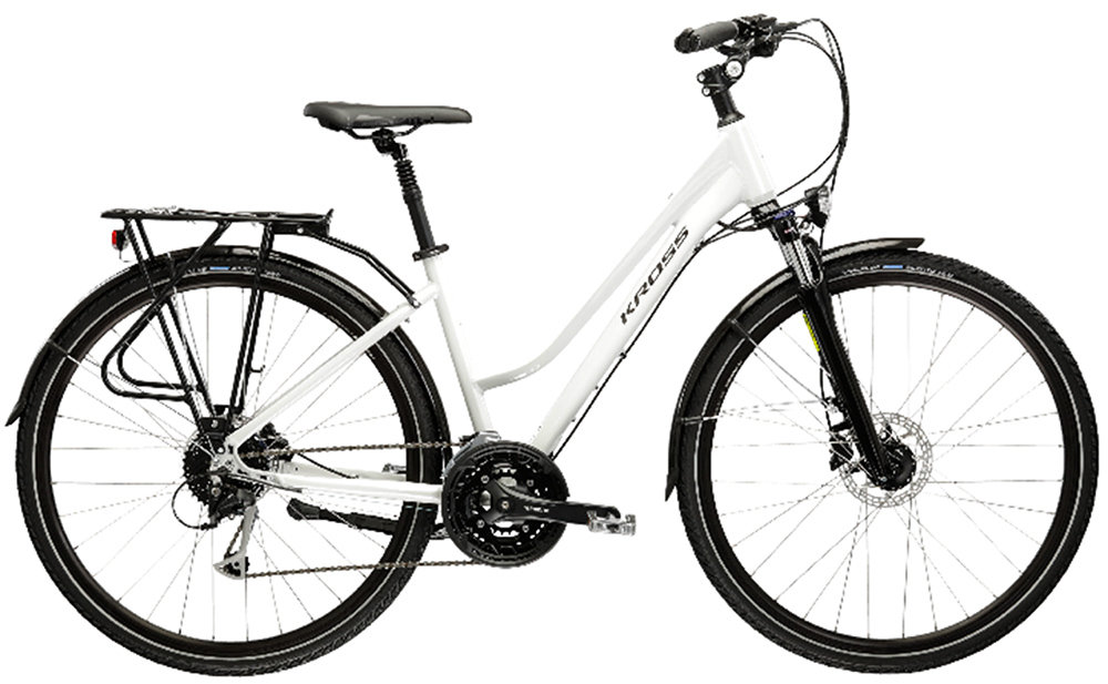 Rower 28 KROSS Trans 8.0 Perłowy-czarny połysk Shimano Alivio Damski Hydr