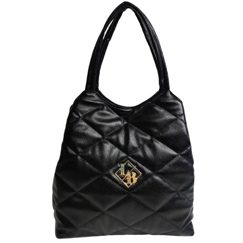 Torebka shopper Laura Biaggi Torba na ramię czarna pikowana A4