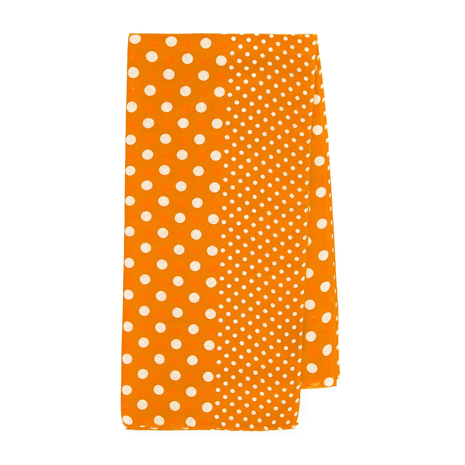 Damski szal w grochy i groszki pomarańczowo - biały