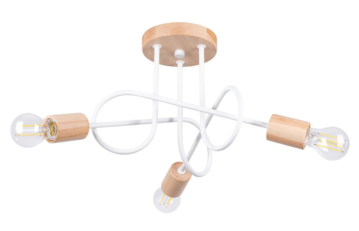 Biały żyrandol trzyramienny w klasycznym stylu - F0-P31