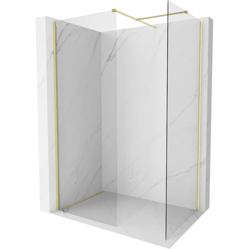 Mexen Kioto-X ścianka prysznicowa Walk-in 110 x 90 cm, transparent 10 mm, złota szczotkowana - 800-110-202-55-00-090-X