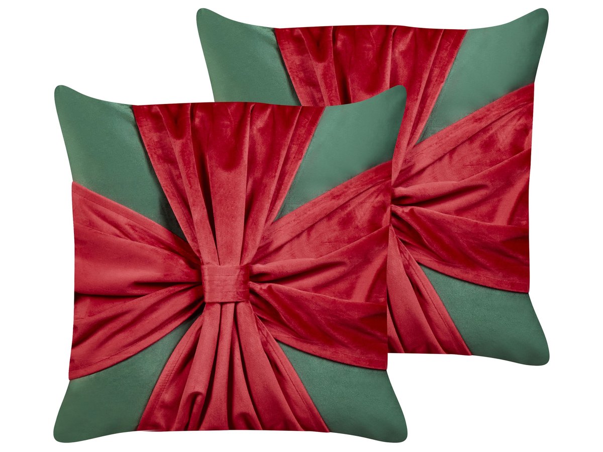 Zestaw 2 poduszek MARSHMALLOW Welur 45 x 45 cm Jednolity Zielony