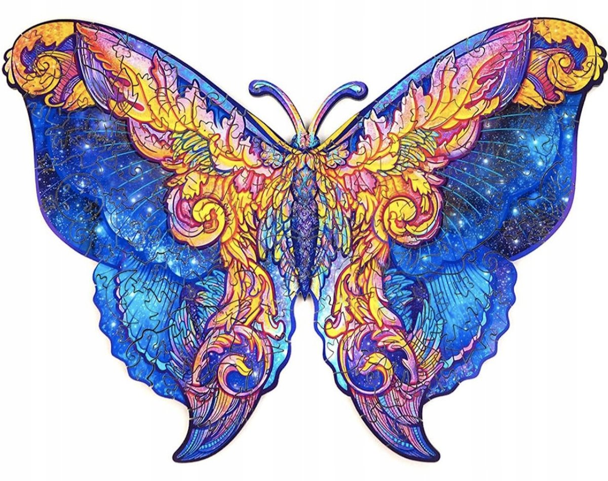 PUZZLE DREWNIANE DLA DOROSŁYCH KOLOROWY MOTYL A5