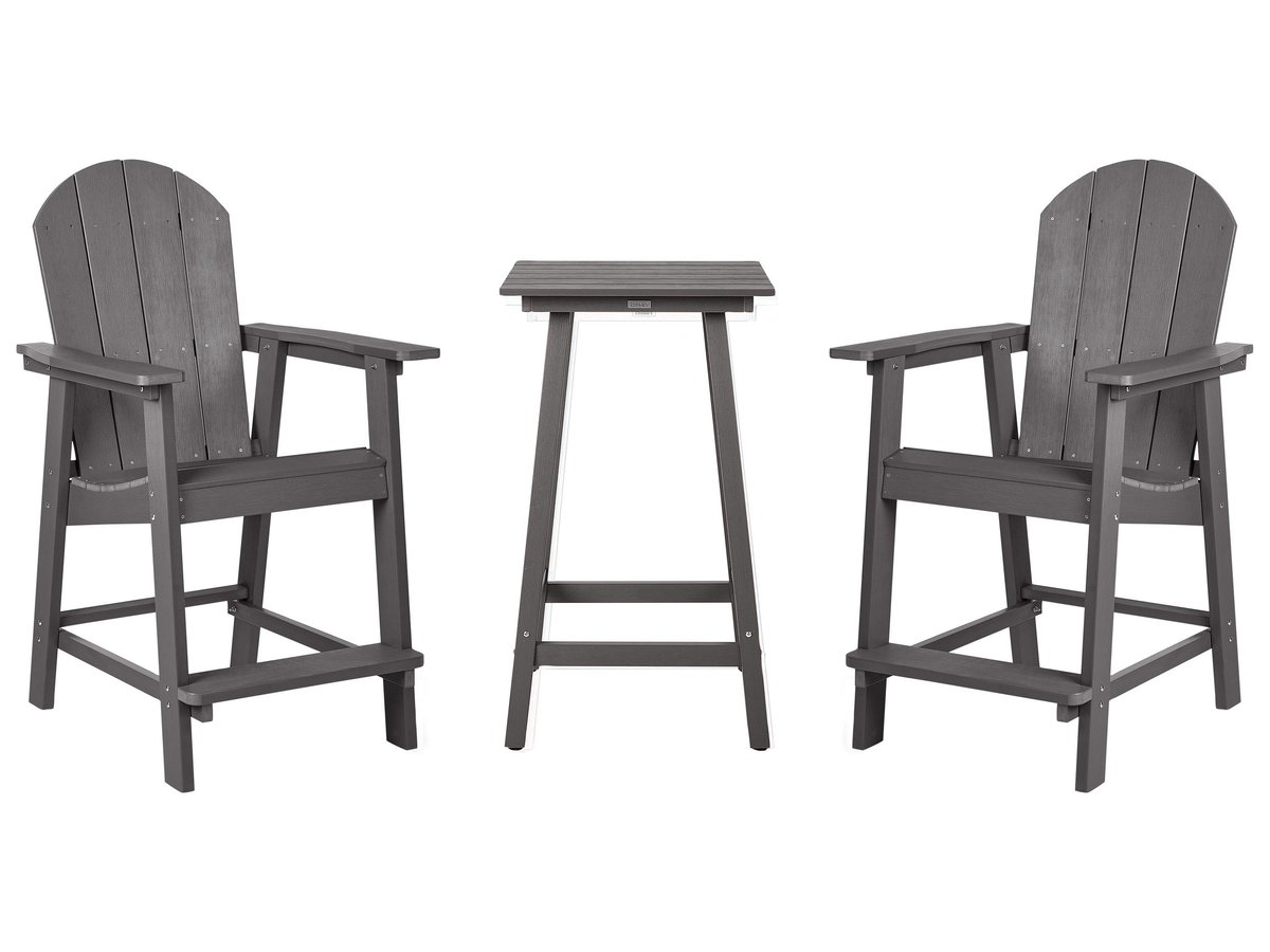 Zestaw mebli balkonowych Materiał syntetyczny Ciemnoszary ADIRONDACK