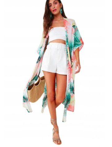 PAREO KIMONO NARZUTKA KOLOROWE LIŚCIE