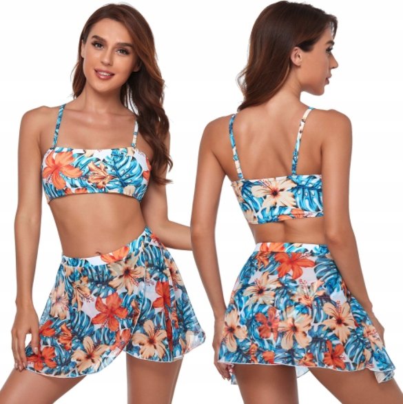 STRÓJ KĄPIELOWY BIKINI JUNGLE SPÓDNICZKA 3w1 XL