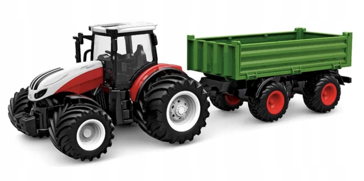 TRAKTOR ZDALNIE STEROWANY CIĄGNIK Z PRZYCZEPĄ RC 6645K GUMOWE KOŁA ŚWIATŁO