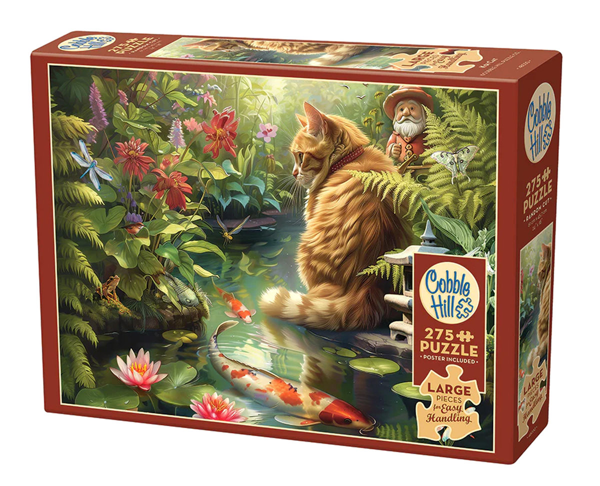 Puzzle, Ryby Koi, kot i krasnal, 275 el. XL