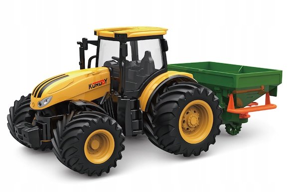 TRAKTOR Z SIEWNIKIEM GUMOWE KOŁA ZABAWKA DLA DZIECI POJAZDY ROLNICZE