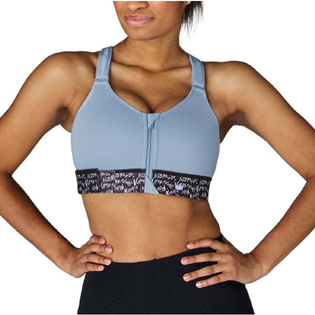 BIUSTONOSZ SPORTOWY SHEFIT NIEBIESKI ŚREDNIE PODTRZYMANIE REGULOWANY S TRENING