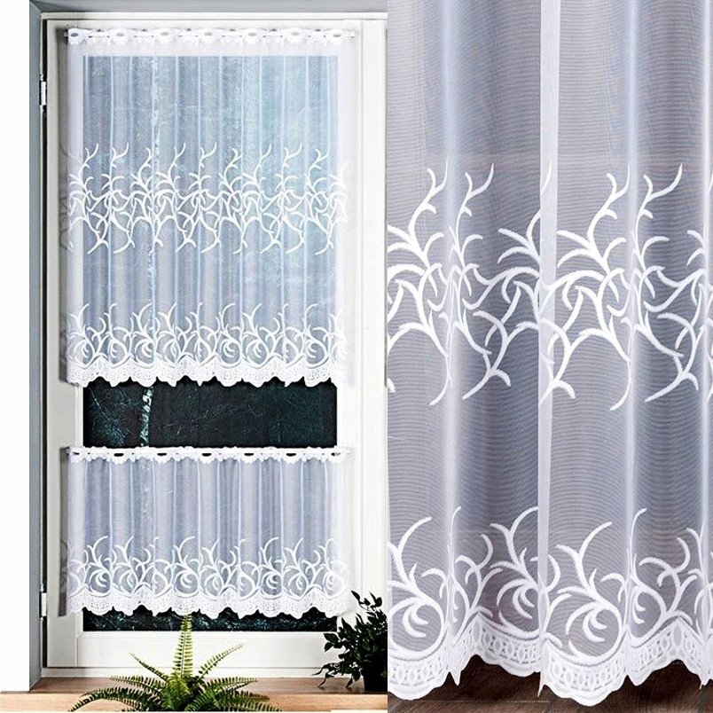 Firana Wzór Bakaro Zazdrostka 100X40Cm (Z Obszyciem)