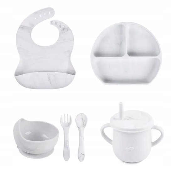 PIERWSZE NACZYNIA ZESTAW DO KARMIENIA DLA DZIECI SILIKONOWE NACZYNIA