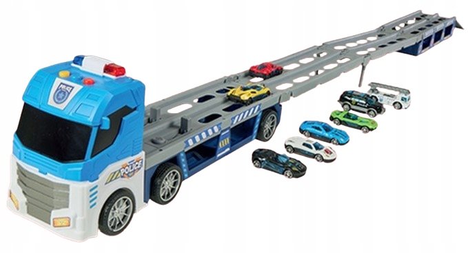 Elefun 2w1 Auto transporter i tor wyścigowy + 8 autek 135cm