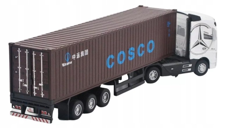 MODEL SAMOCHÓD TIR CIĘŻARÓWKA Z NACZEPĄ MERCEDES SKALA 1:43