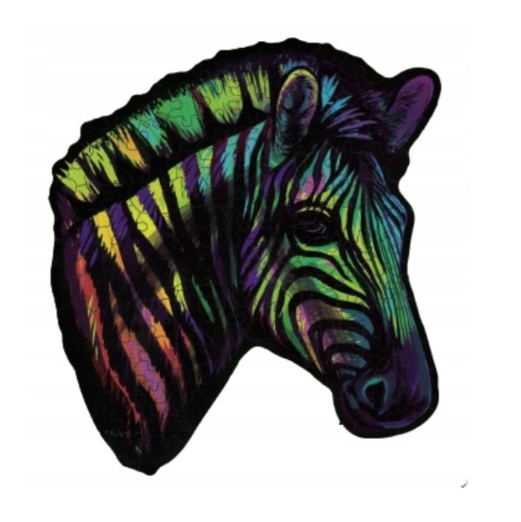 PUZZLE KOLOROWE W KSZTAŁCIE ZWIERZĄT ZEBRA