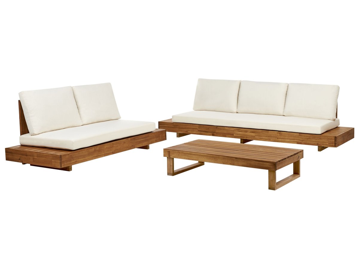 Zestaw ogrodowy ze stolikiem MARETTIMO Certyfikowane drewno akacjowe Jasne drewno