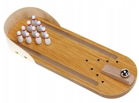 ZABAWKA DREWNIANA GRA NA BIURKO BOWLING KRĘGLE