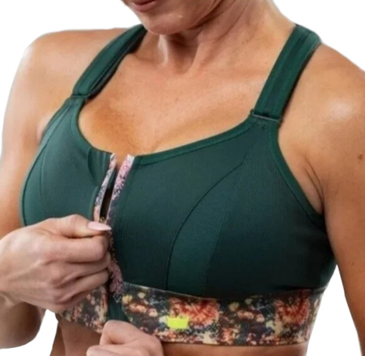 BIUSTONOSZ SPORTOWY SHEFIT CIEMNY ZIELONY MOCNE PODTRZYMANIE REGULOWANY 4XL