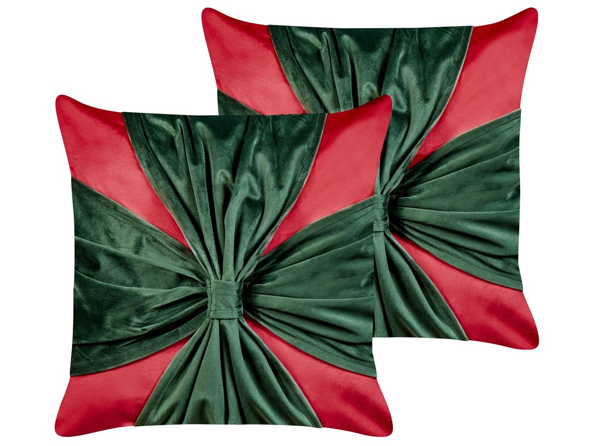 Zestaw 2 poduszek MARSHMALLOW Welur 45 x 45 cm Jednolity Czerwony