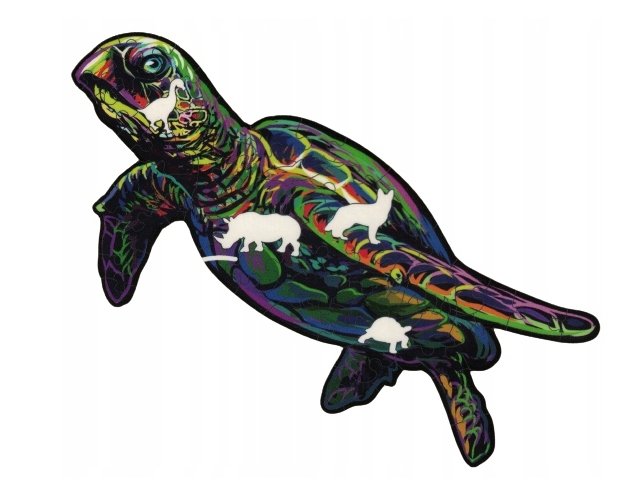 PUZZLE KOLOROWE W KSZTAŁCIE ZWIERZĄT ŻÓŁW