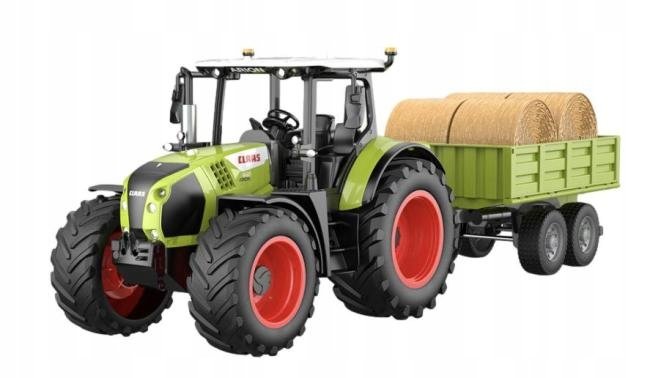 TRAKTOR CIĄGNIK Claas Arion 660 Z PRZYCZEPĄ ZDALNIE STEROWANY 1:16 ZABAWKA