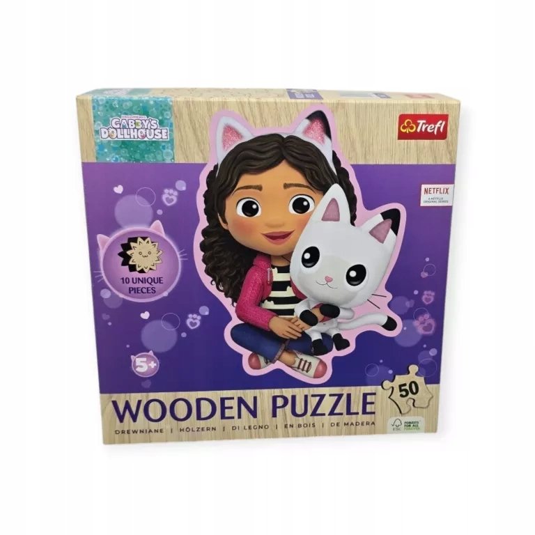 Puzzle Trefl Woodcraft 50 elementów KOCI DOMEK GABI 93657