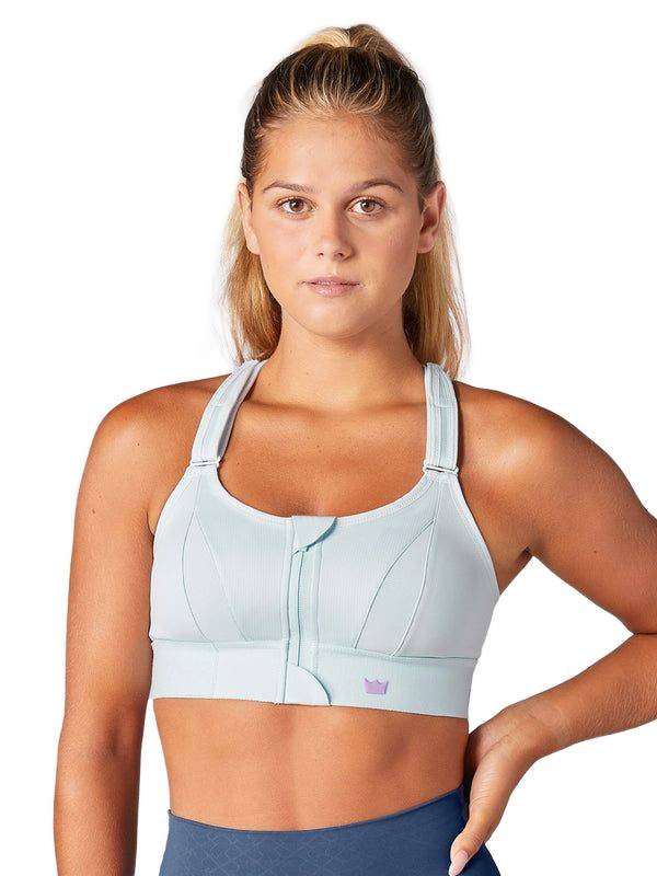 BIUSTONOSZ SPORTOWY SHEFIT BŁĘKITNY NIEBIESKI MOCNE PODTRZYMANIE REGULOWANY 2XL