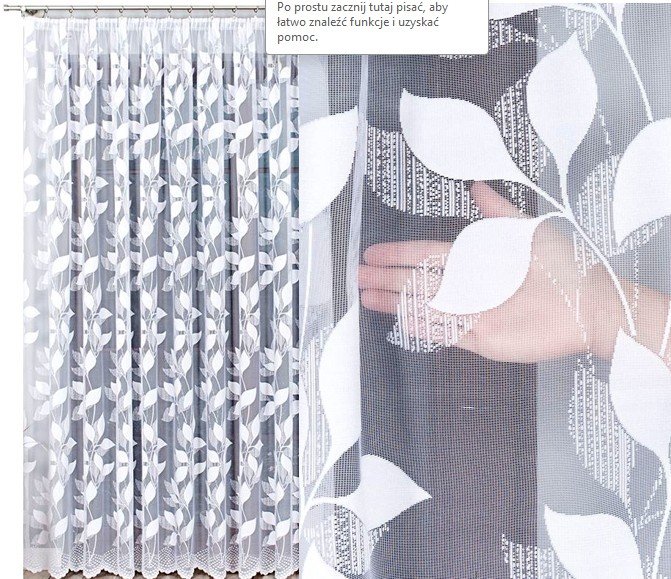 Firana Żakardowa Wzór Martyna 300X210Cm Prosta (Gotowa) Z Obszyciem