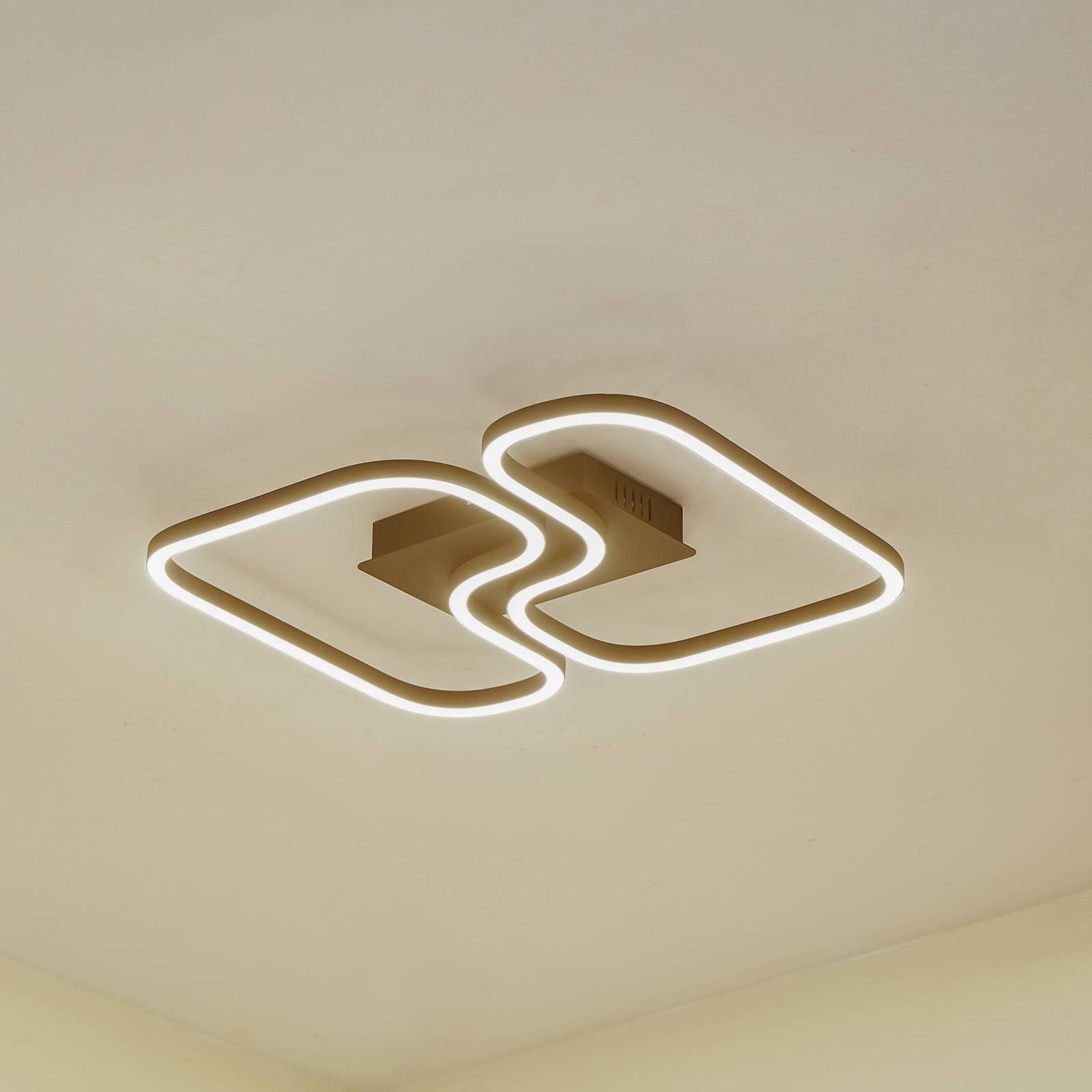 Lucande lampa sufitowa LED Amiya, 47,6 cm, czarny, aluminium