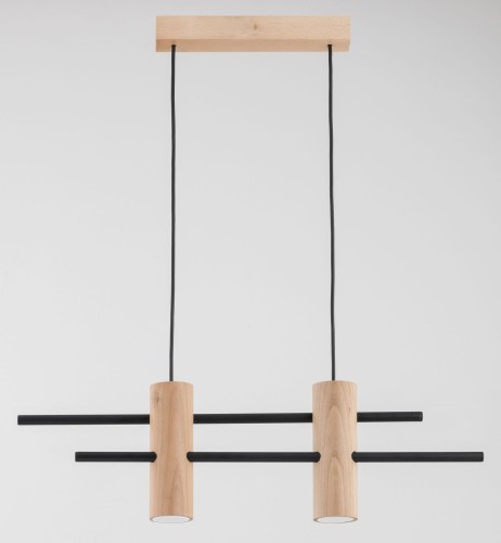 Czerin lampa wisząca 2xGU10 drewno naturalne 62531