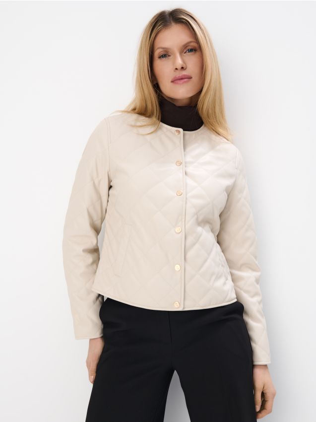 Mohito - Pikowana kremowa kurtka - kremowy