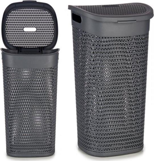 Kosz na pranie Bigbuy Home Kosz na pranie Antracyt Plastikowy 60L 44 x 57 x 34,5 cm