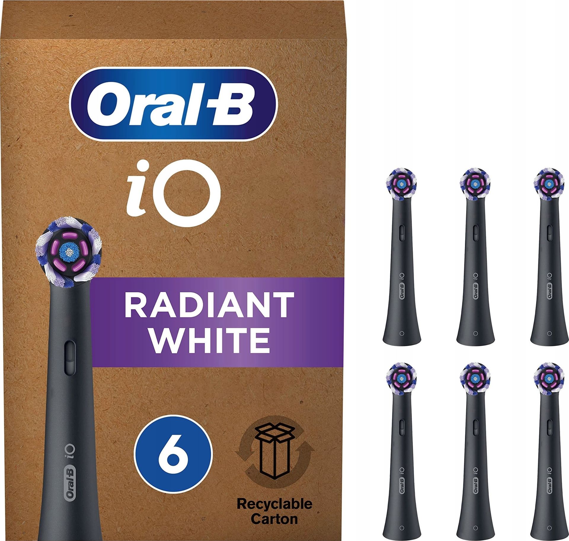 Końcówka Braun Braun Oral-B iO Radiant White BLACK 6er FFU Aufsteckbürsten