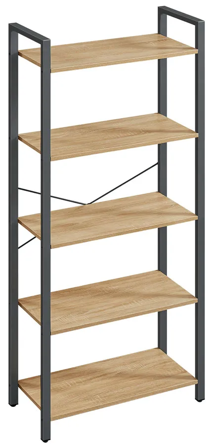Industrialny Regał Do Salonu Z 5 Półkami Dąb Sonoma Z5-S26