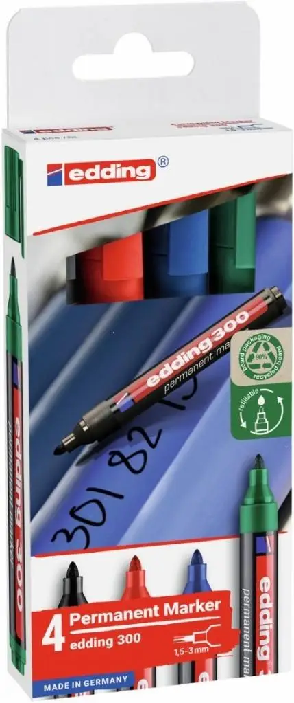 Marker permanentny 1,5-3mm 4 kolory - Edding