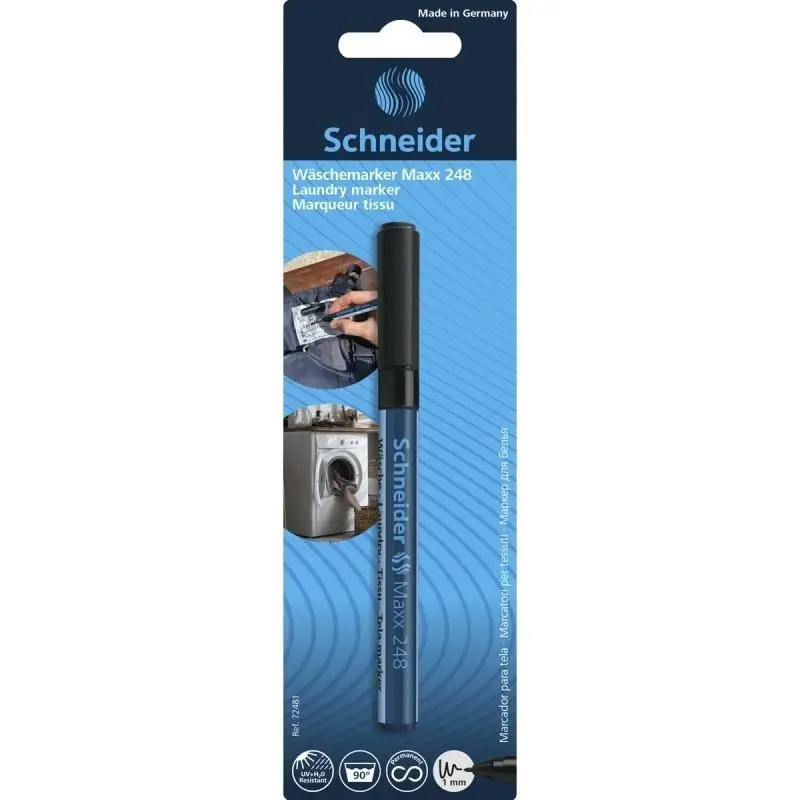 Marker permanentny do tkanin Laundry okrągły 1mm - Schneider
