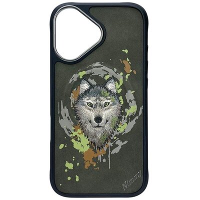 Etui NIMMY Wilk MagSafe do Apple iPhone 16 Ciemnoszary