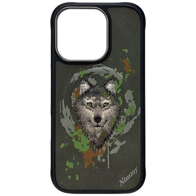 Etui NIMMY Wilk MagSafe do Apple iPhone 16 Pro Ciemnoszary
