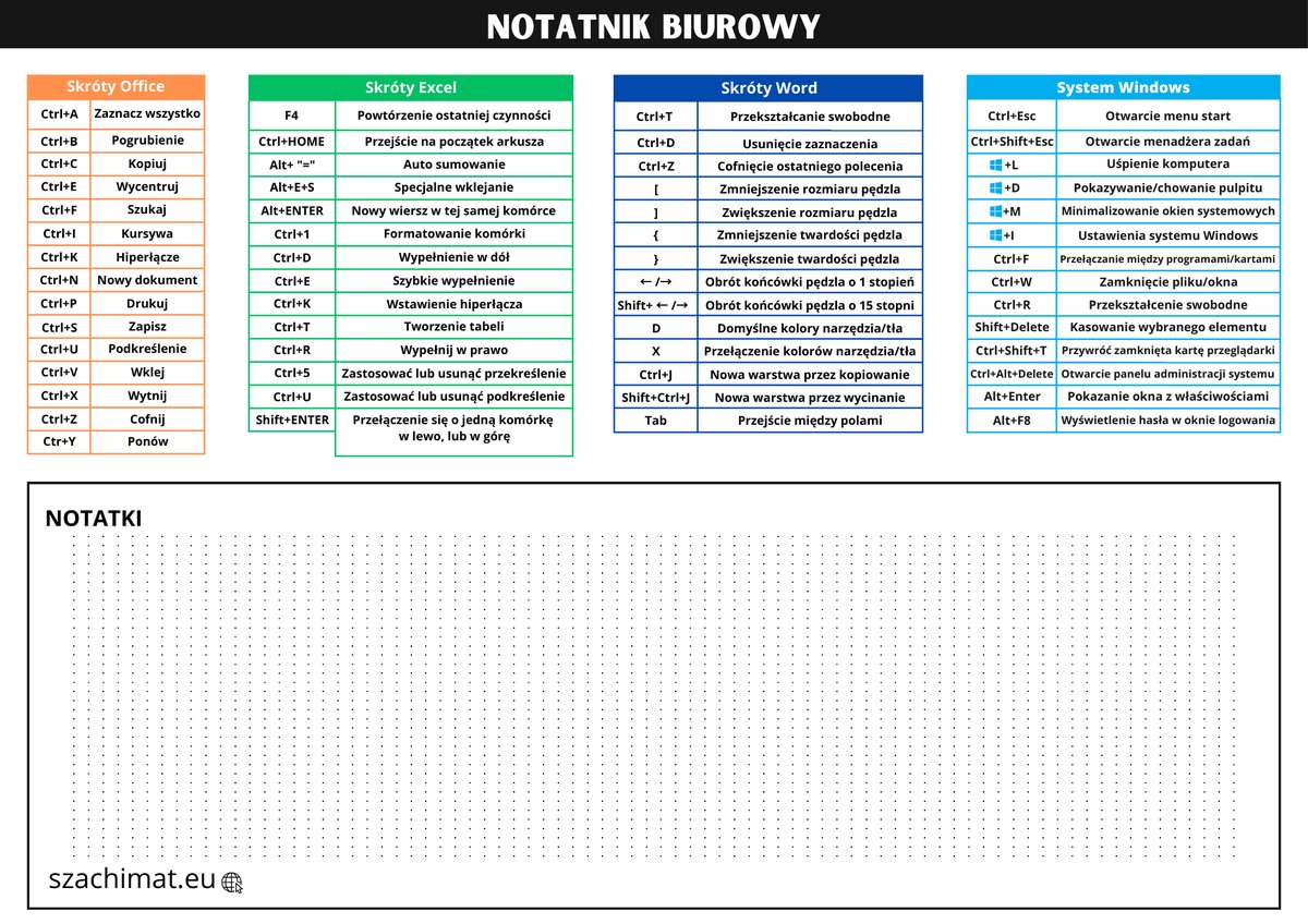Notatnik Biurowy A3 Office, Excel, Word, Windows