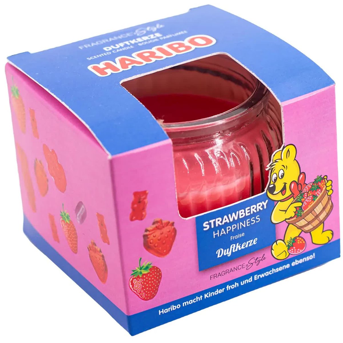 Świeczka zapachowa Haribo w pudełku 85 g - Strawberry Happiness